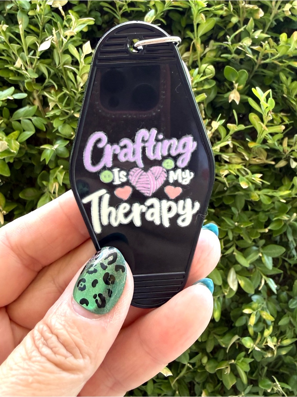 Vintage style motel key 3.5” keychain crafting-themed crafter gift idea